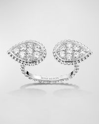 White Gold Serpent Boheme 2-Motif Small Diamond Ring, EU 50 / US 5.25