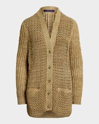 Hybrid Suede Silk-Linen Boyfriend Cardigan