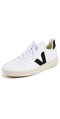 Veja V-10 Lace Up Sneakers White/Black 42
