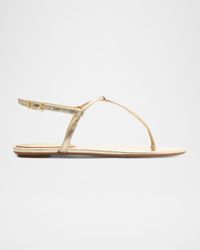 Elsha Metallic T-Strap Flat Sandals