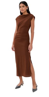 Proenza Schouler Tasa Dress In Silk Viscose Mahogany 2