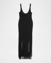 Lorelei Fringe-Trim Pointelle Midi Dress