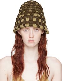 Isa Boulder Brown Woven Bucket Hat