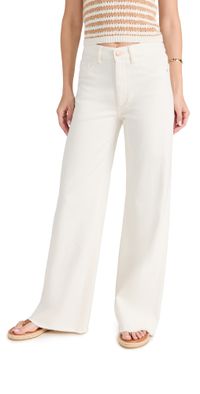 DL1961 Hepburn Wide Leg High Rise Jeans Eggshell 32