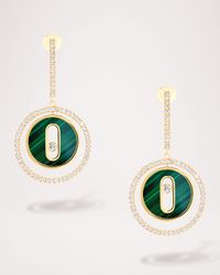 LUCKY MOVE 18K ROSE GOLD MALACHITE & DIAMOND EARRINGS