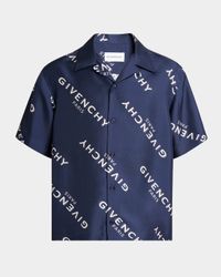 Men's Silk All-Over Logo Bowling Shirt