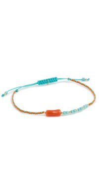 JIA JIA Luna Turquoise Coral Cord Bracelet Style Blue Orange One Size