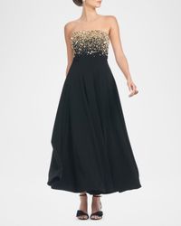 Bettany Strapless Embellished Crepe Gown