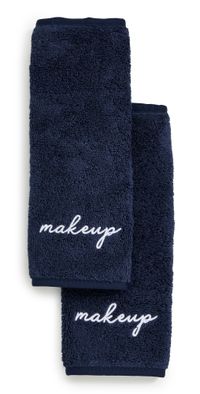 Weezie Makeup Towels 2 Pack Navy/White One Size
