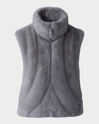 Ginny Brushed Faux Fur Quilted Vest