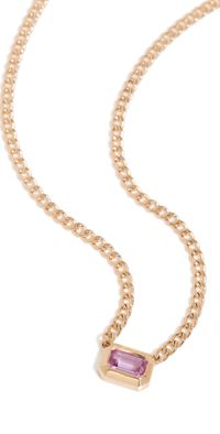 Zoe Chicco 14k Gold Bezel Set Sapphire Necklace Pink Sapphire One Size
