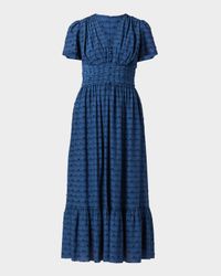 Ferrera Striped Flounce Empire Midi Dress