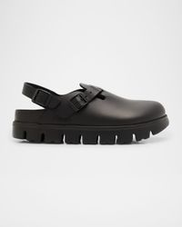 Tokio Exquisite Flatform Leather Clogs