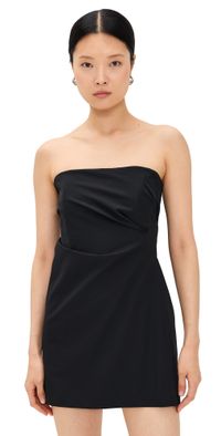 St. Agni Wool Drape Mini Dress Black XS