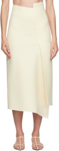 GIA STUDIOS Off-White Wool Midi Skirt