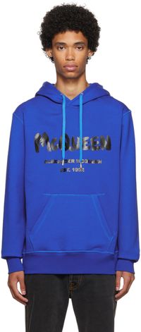 McQueen Blue Cotton Hoodie