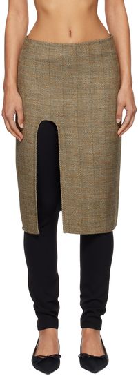 Stella McCartney Jupe midi beige en tweed à fente