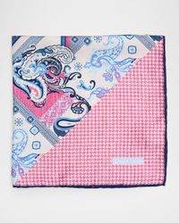 Men's Double-Printed Silk Hand-Rolled Pocket Square