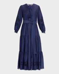 Shanice Tiered Floral-Embroidered Maxi Dress