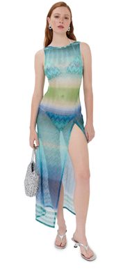 Missoni Long Coverup Blue And Green Gradient 38