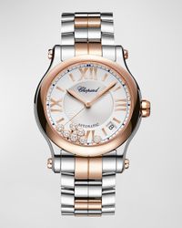 36mm Happy Sport Diamond Watch with Bracelet Strap, Two Tone