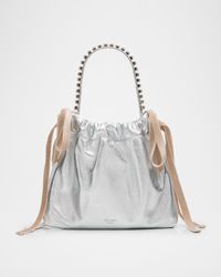 Mini Metallic Leather Top-Handle Bag