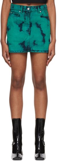 MSGM SSENSE Exclusive Green Tie-Dye Miniskirt