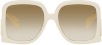 Gucci Lunettes de soleil carrées surdimensionnées blanc cassé à logos découpés
