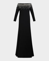 Plus Size Pedina Off-Shoulder Crystal Gown