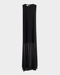Sleeveless Layered Side-Slit Maxi Dress