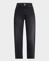 Alexis Straight Ankle Button-Fly Jeans