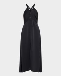 Cynthia Satin Button-Front Dress