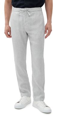 Frescobol Carioca Oscar Linen Chinos Light Melange Grey 28