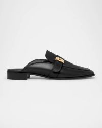 Mavira Leather Gancini Strap Loafer Mules