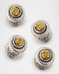 Men's Kavos Sterling Silver and Bronze Tuxedo Stud Set