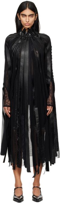 Junya Watanabe Robe midi noire à panneaux