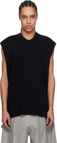 HOMME PLISSÉ ISSEY MIYAKE Black Tight Twist Cotton Knit Vest