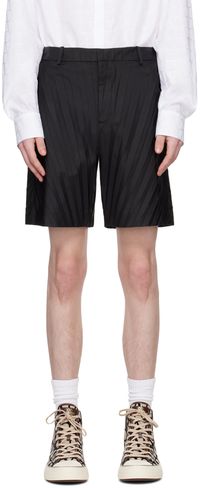 Valentino Black Garment-Pleated Shorts