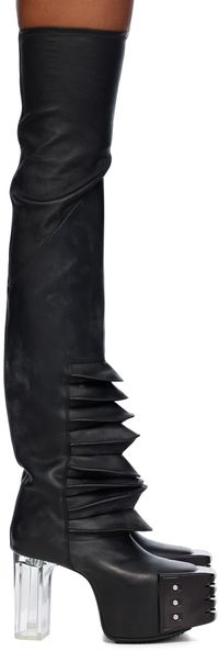 Rick Owens Bottes évasées Kiss noires - Porterville