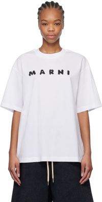 Marni White Scribbled Logo T-shirt