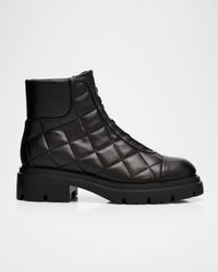 Hudson Quilted Leather Hiker Booties