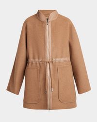 Drawstring Wool Parka Jacket