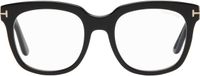 TOM FORD Black Full Rim Square Blue Block Glasses