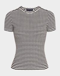 Draya Short-Sleeve Stripe Button Tee