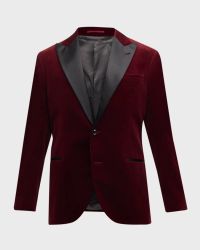 Men's Velvet Peak-Lapel Tuxedo Jacket