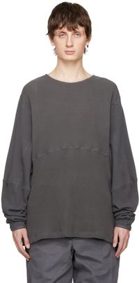 BRYAN JIMENÈZ Pull molletonné gris à panneaux