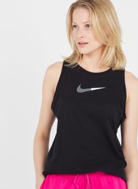 Nike - Débardeur de sport sérigraphié en coton mélangé - Taille XS - Noir