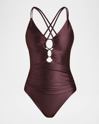 Lace-Up One-Piece Swimsuit