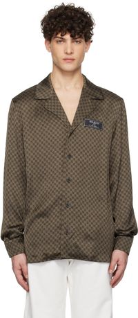 Balmain Brown Monogram Shirt