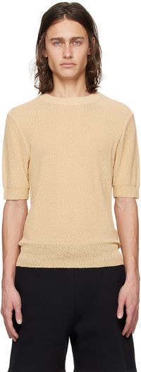 AMI Paris Beige Semi-Sheer T-Shirt
